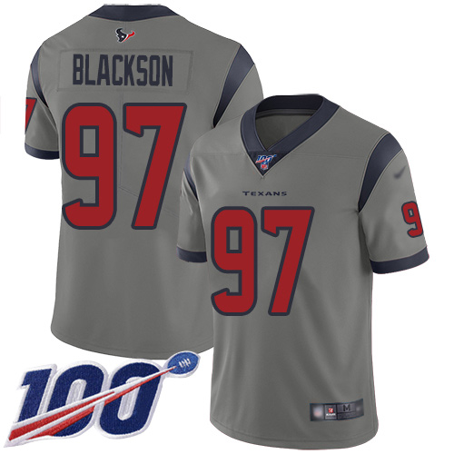 Houston Texans Limited Gray Men Angelo Blackson Jersey NFL Football #97 100th Season Inverted Legend->houston texans->NFL Jersey